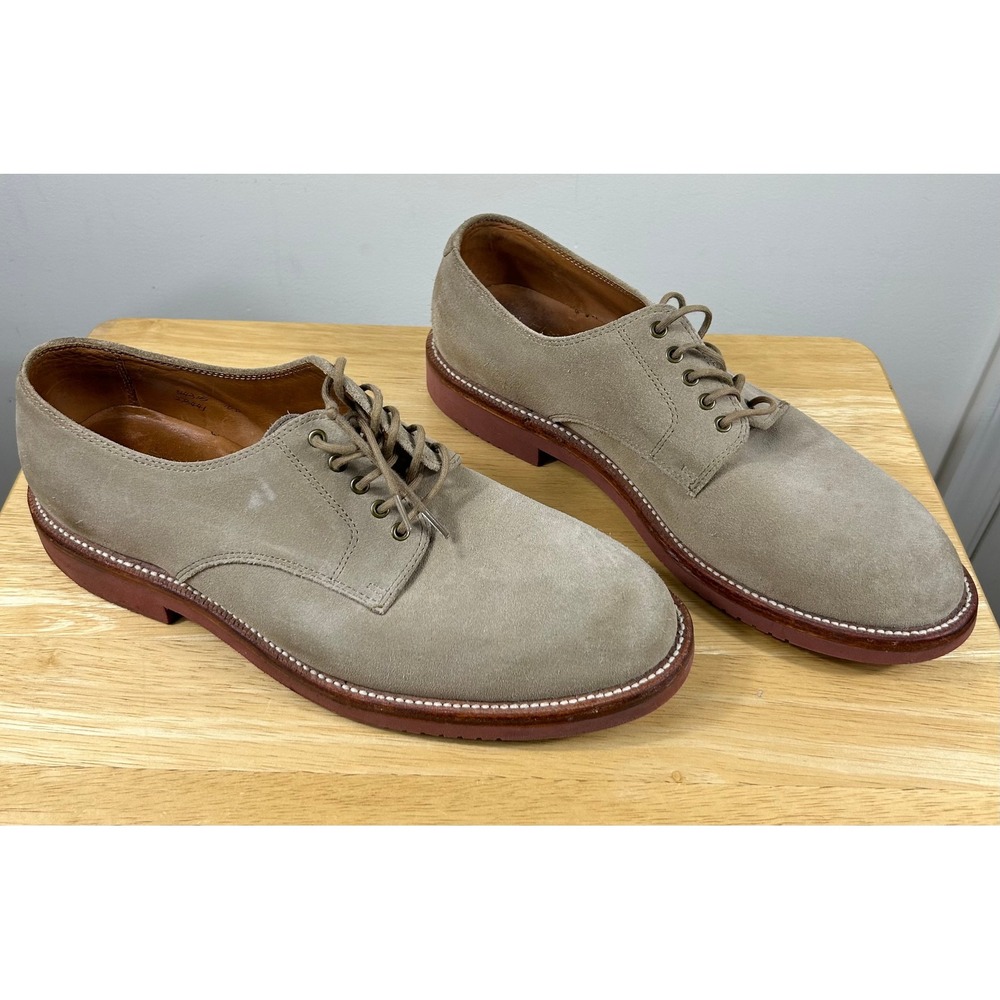 Grant Stone Derby Shoes Mens 10D Sand Suede Dirty Buck Goodyear Welt Brick Sole
